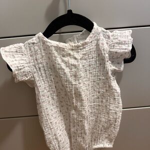 Zara White Baby Top with Pink Floral Pattern